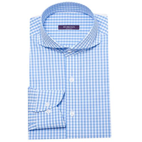 gingham check shirts sky blue