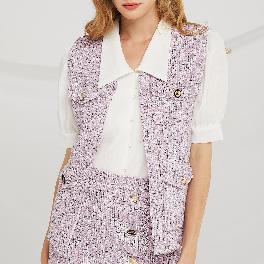 Willow Jewel Button Tweed Vest