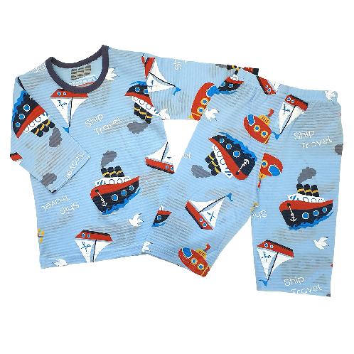 Ship Travel; 21SS kids Organic 3/4 Sleeves Jacquard