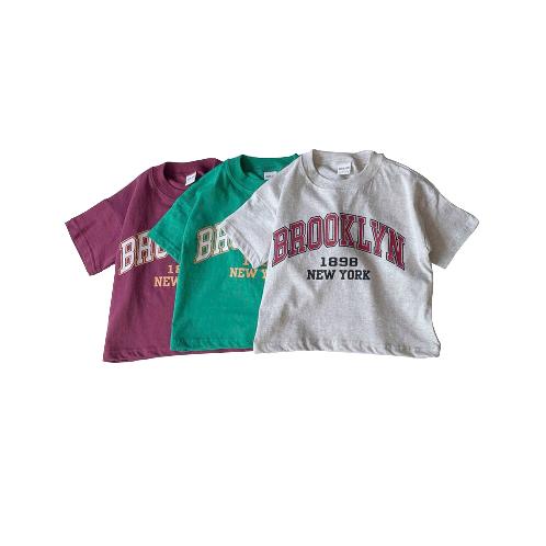 Brooklyn, Printing, New York T-shirt, Short-sleeved T-shirt, Children's clothes, cotton