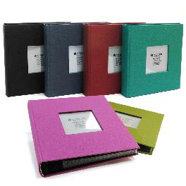 Fabric Frame Cover Photo Album 1UP, 5x7 50 Pockets (Violet)