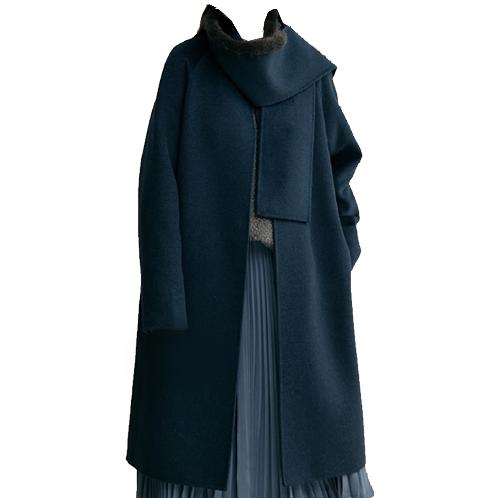 TAHARI MINK TRIM MUFFLER COAT