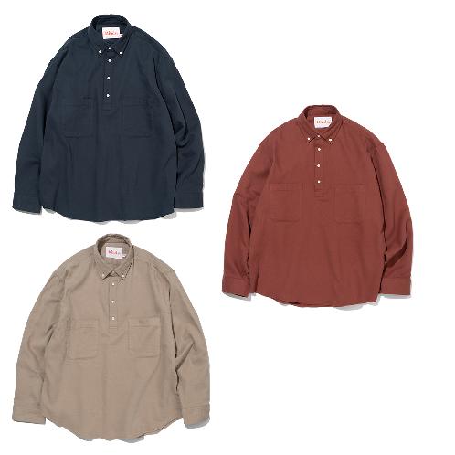 PEACH TWILL PULLOVER BUTTON DAWN SHIRT