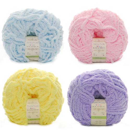 [Misoknit] Happy Poodle, Soft and Luxurious Knitting Yarn Set, Various Color, Easy Care Knit Yarn