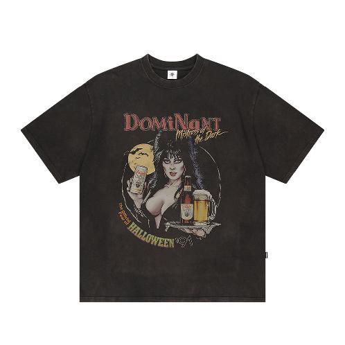 VINTAGE WASHING ELVIRA T-shirts BLACK