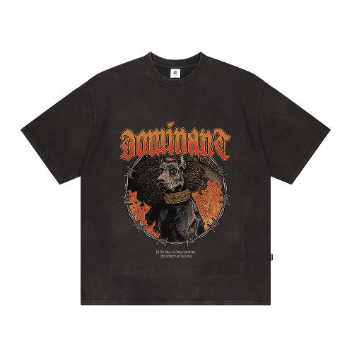 VINTAGE WASHING DOBERMAN T-shirts BLACK