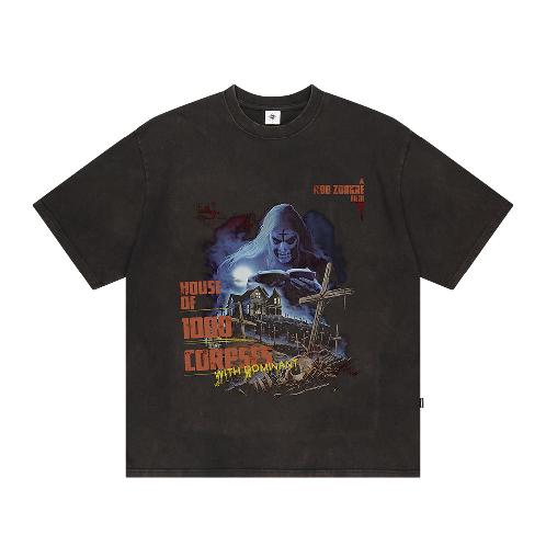 VINTAGE WASHING CEMETARY T-shirts BLACK