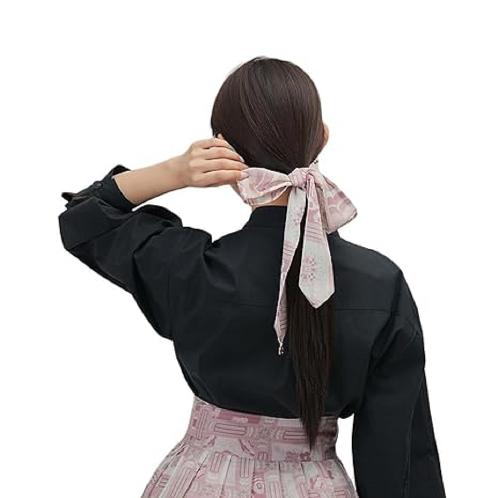 LEESLE Korean Traditional Hanbok HairBand Daenggi Scarf Hair Ribbon Accessroy(47.24in x 2.36in) (PIN