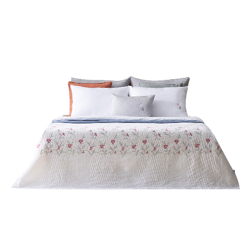 Floral Embroidery Quilt Punggi rayon Cool Duvet Pillow Pad Bedding